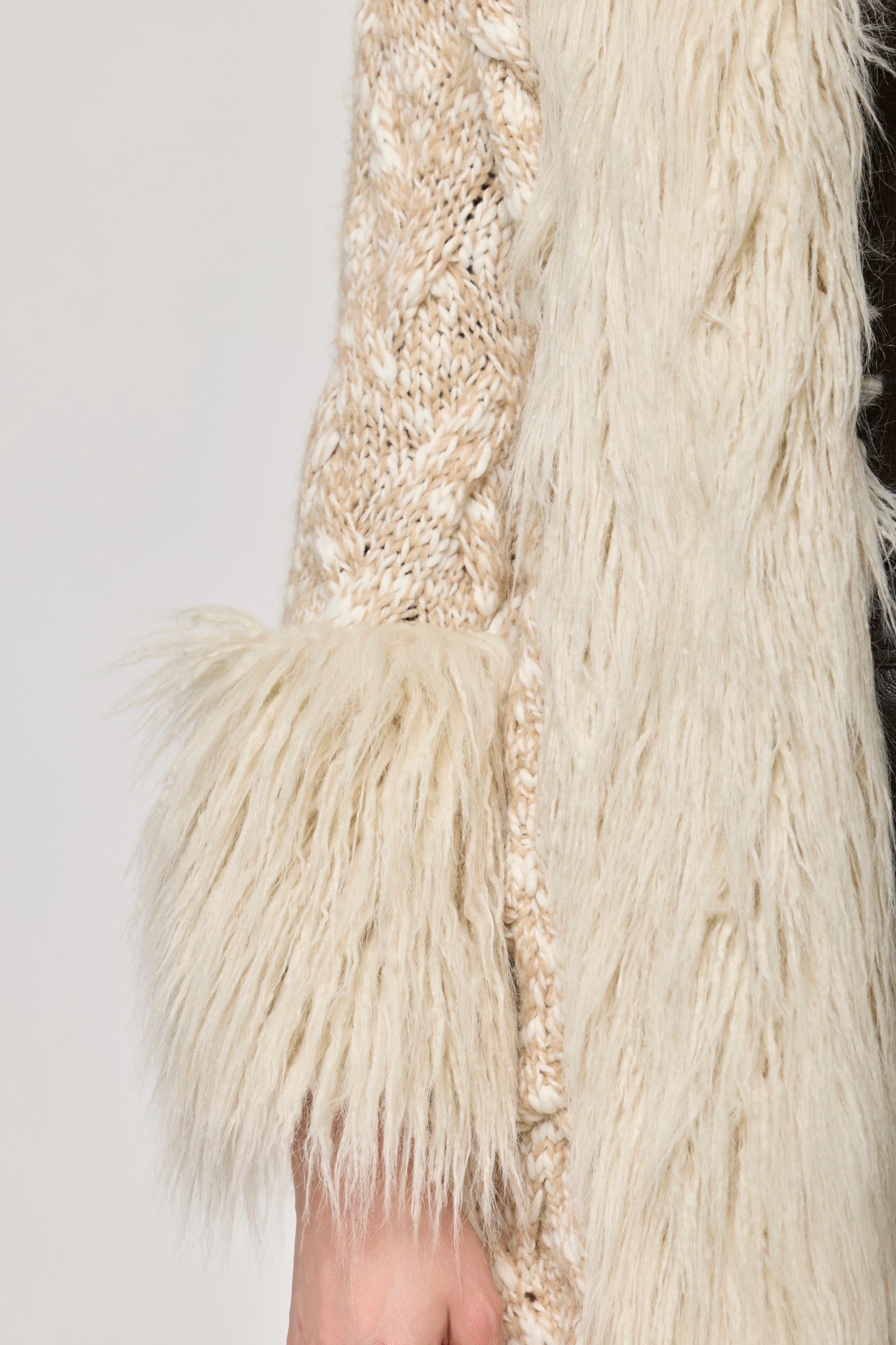 Connor Long Knit Coat with Faux Fur - Limited Edition