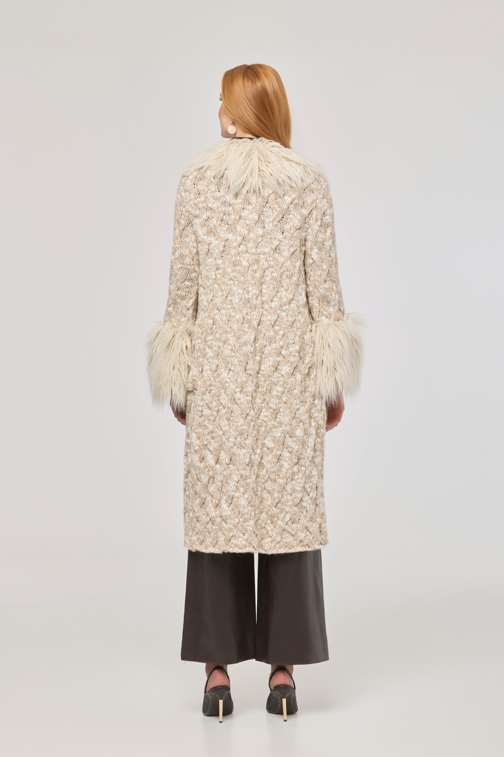 Connor Long Knit Coat with Faux Fur - Limited Edition