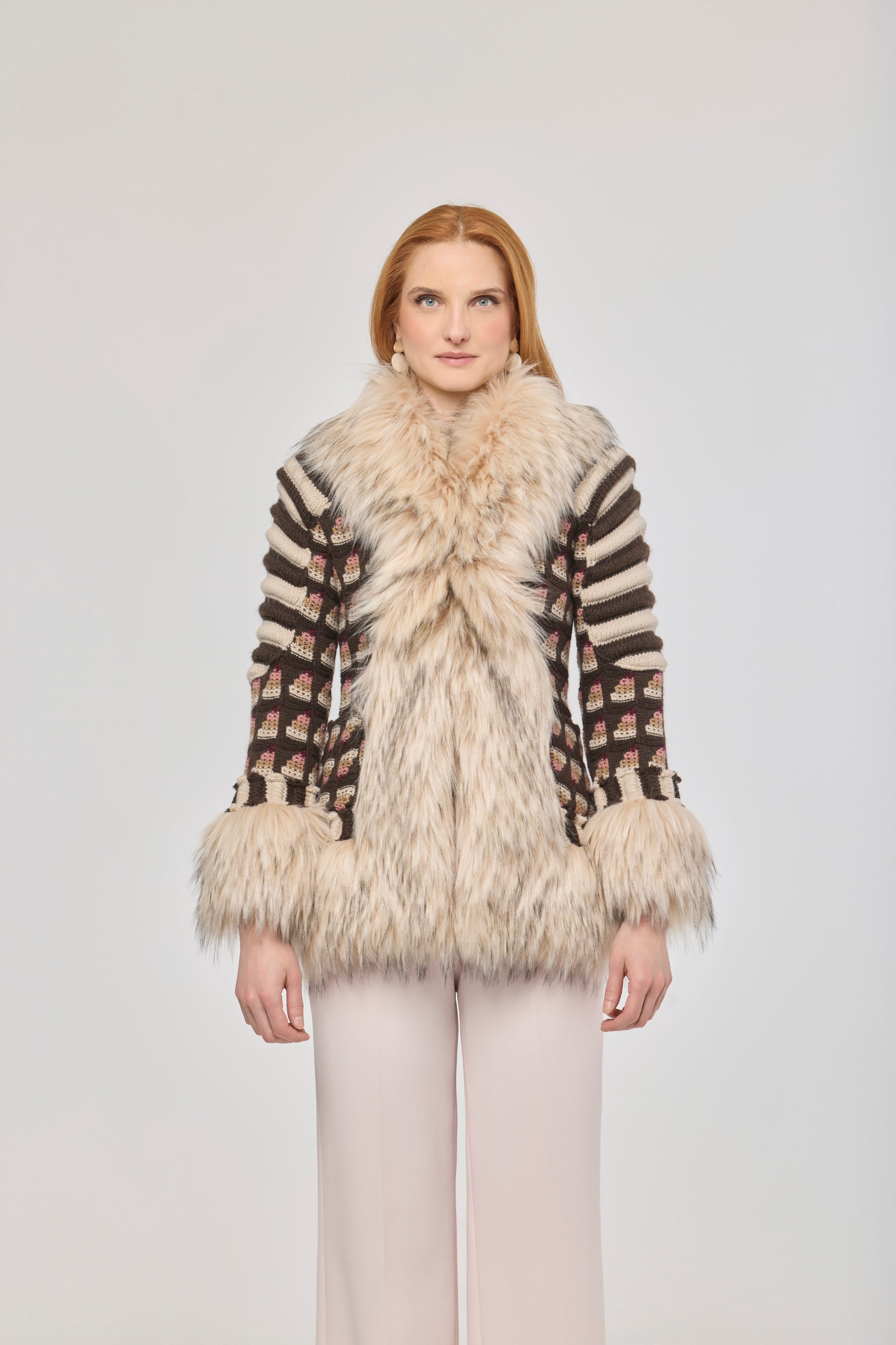 Daisy Short Knit Coat with Faux Fur - Limited Edition