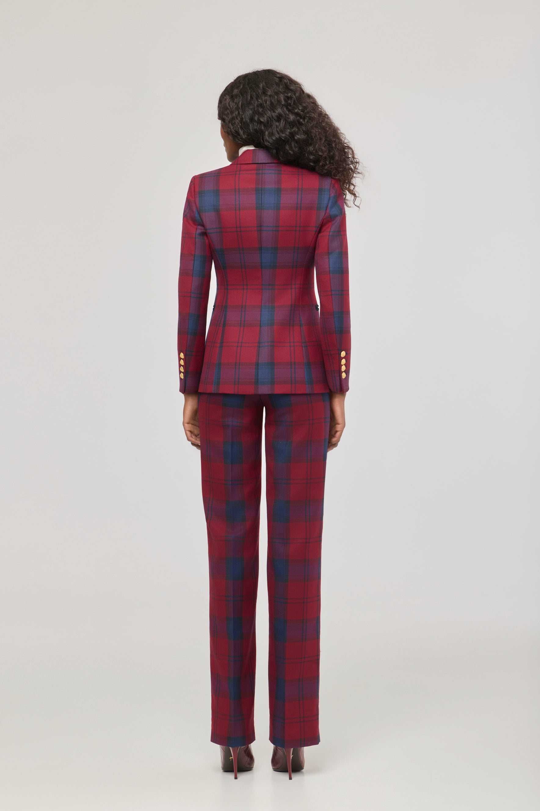 Douglas Checked Blazer with Velvet Lapel - Limited Edition