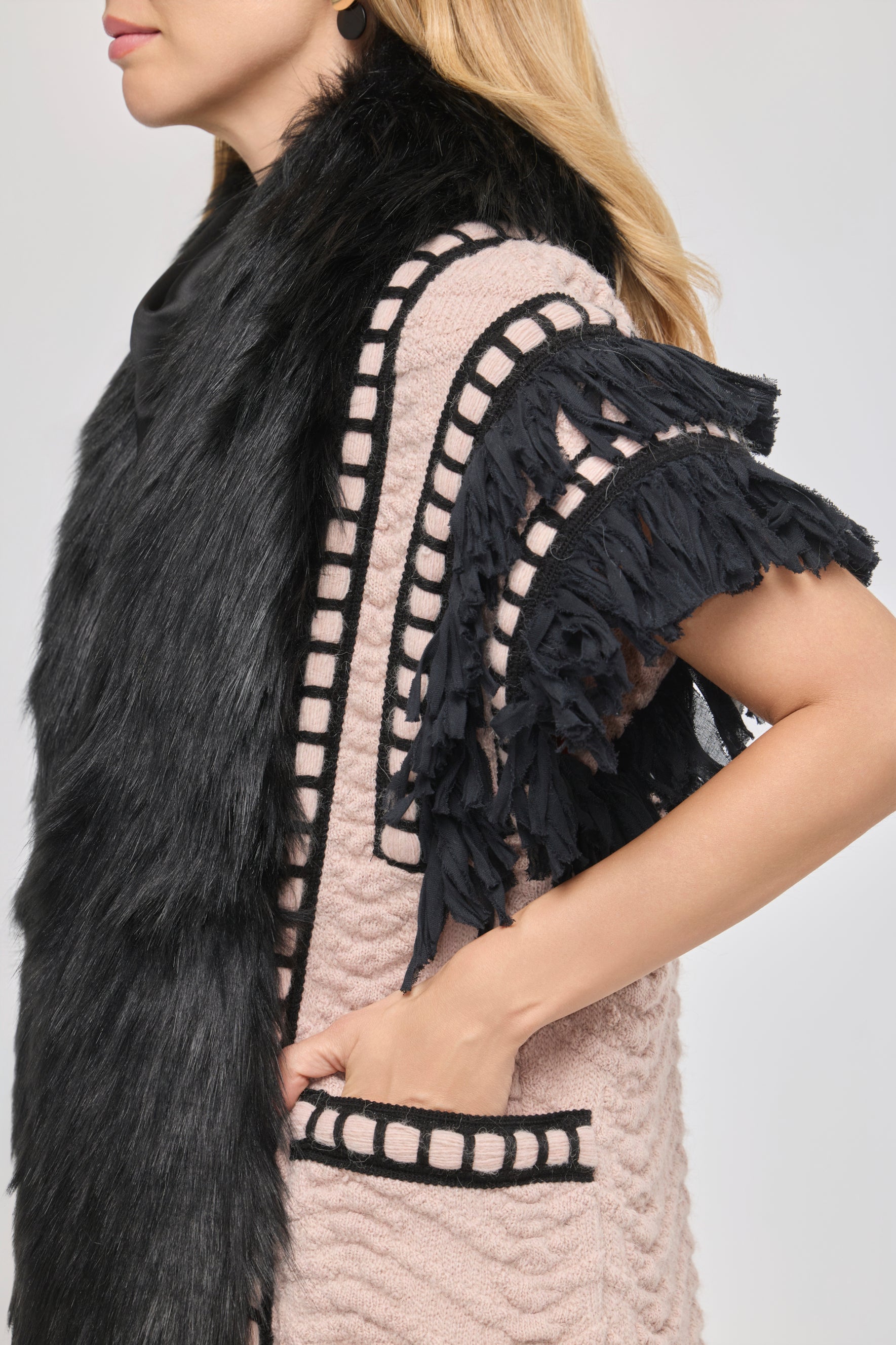 Edward Long Pink Faux Fur Vest - Limited Edition