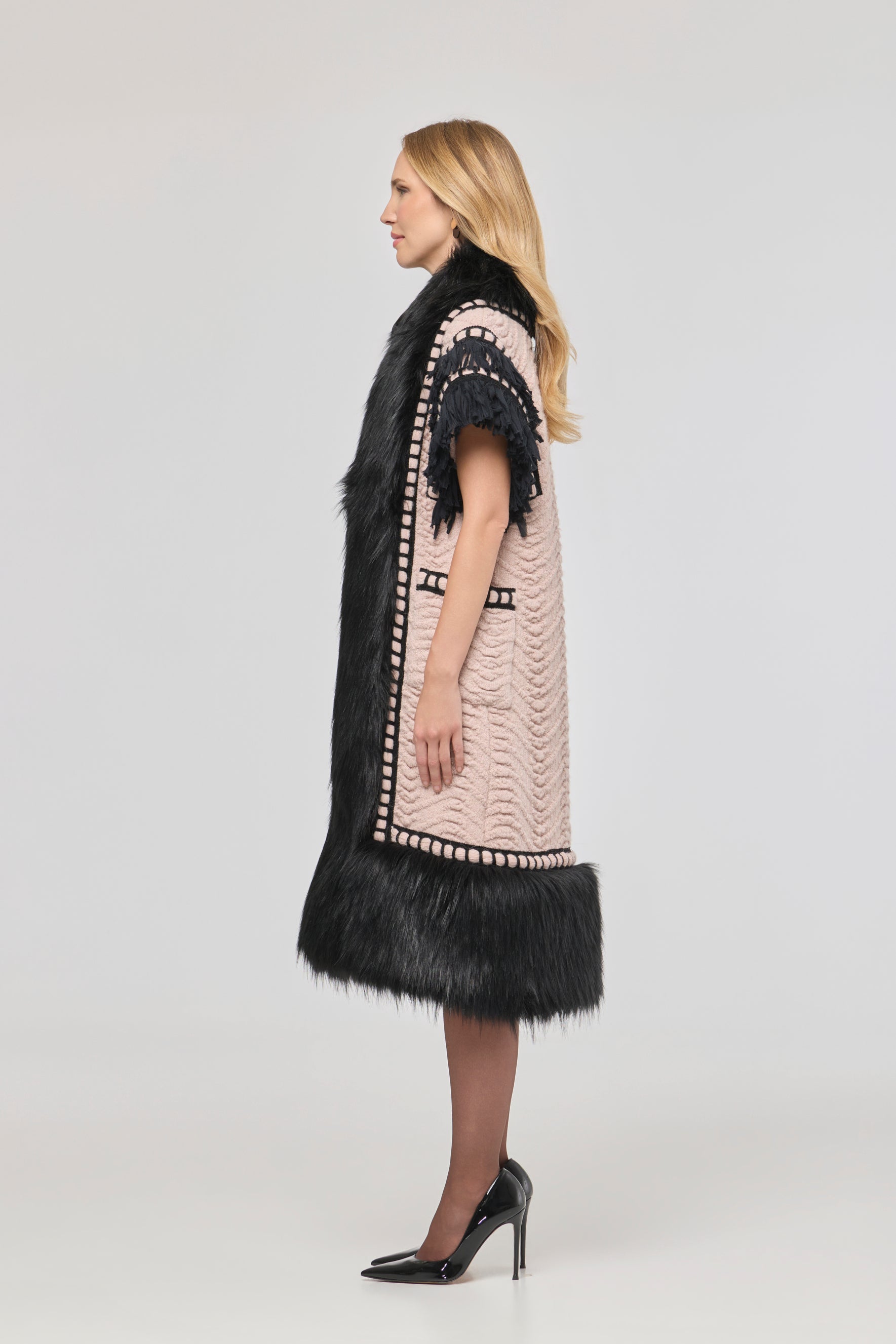 Edward Long Pink Faux Fur Vest - Limited Edition