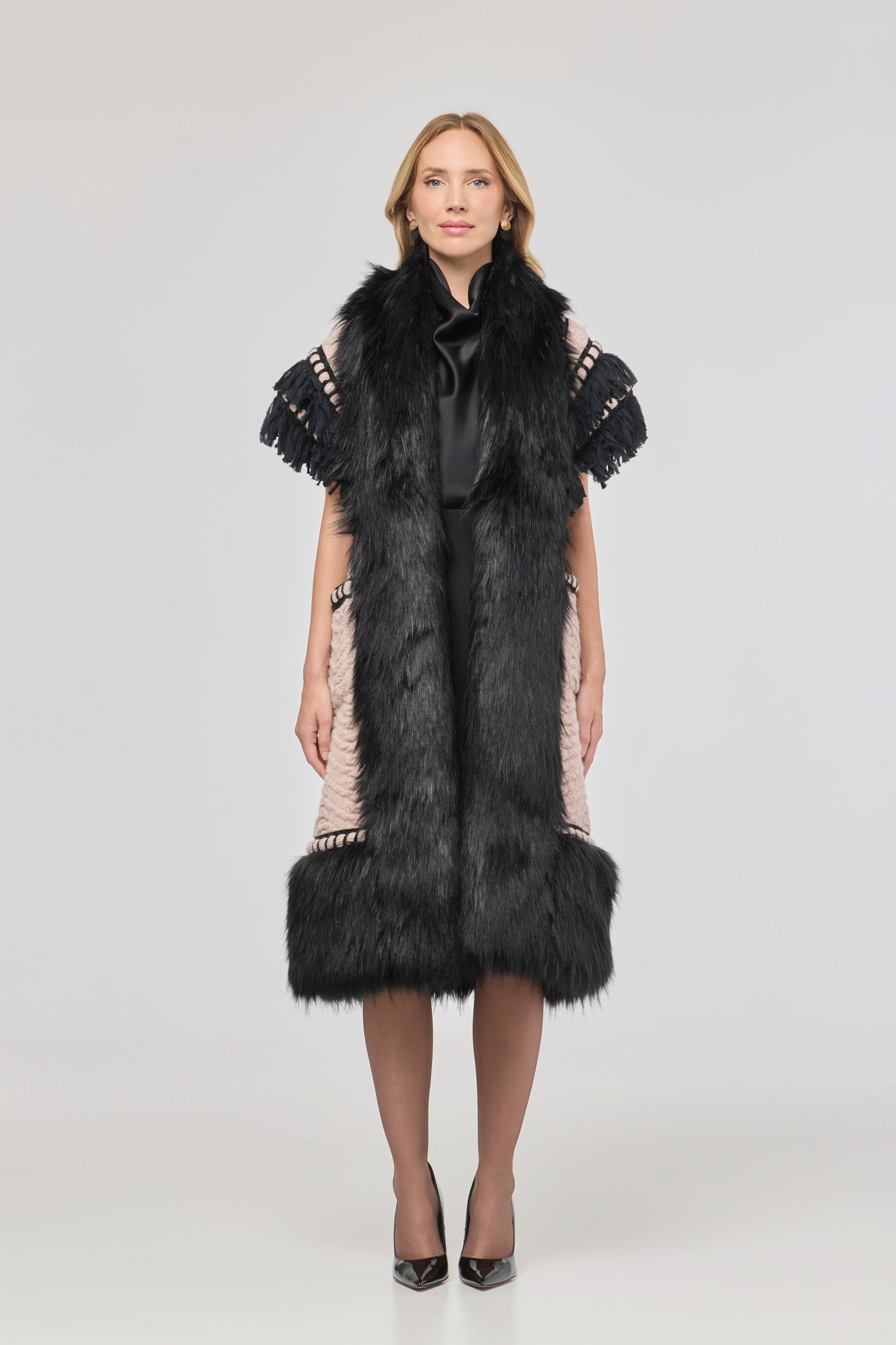 Edward Long Pink Faux Fur Vest - Limited Edition