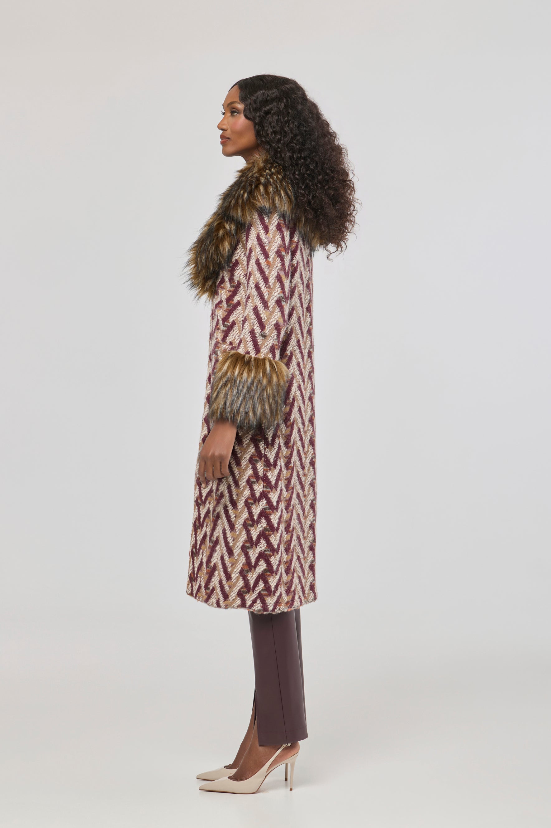 Flavia Short Knit Coat with Faux Fur - Limited Edition