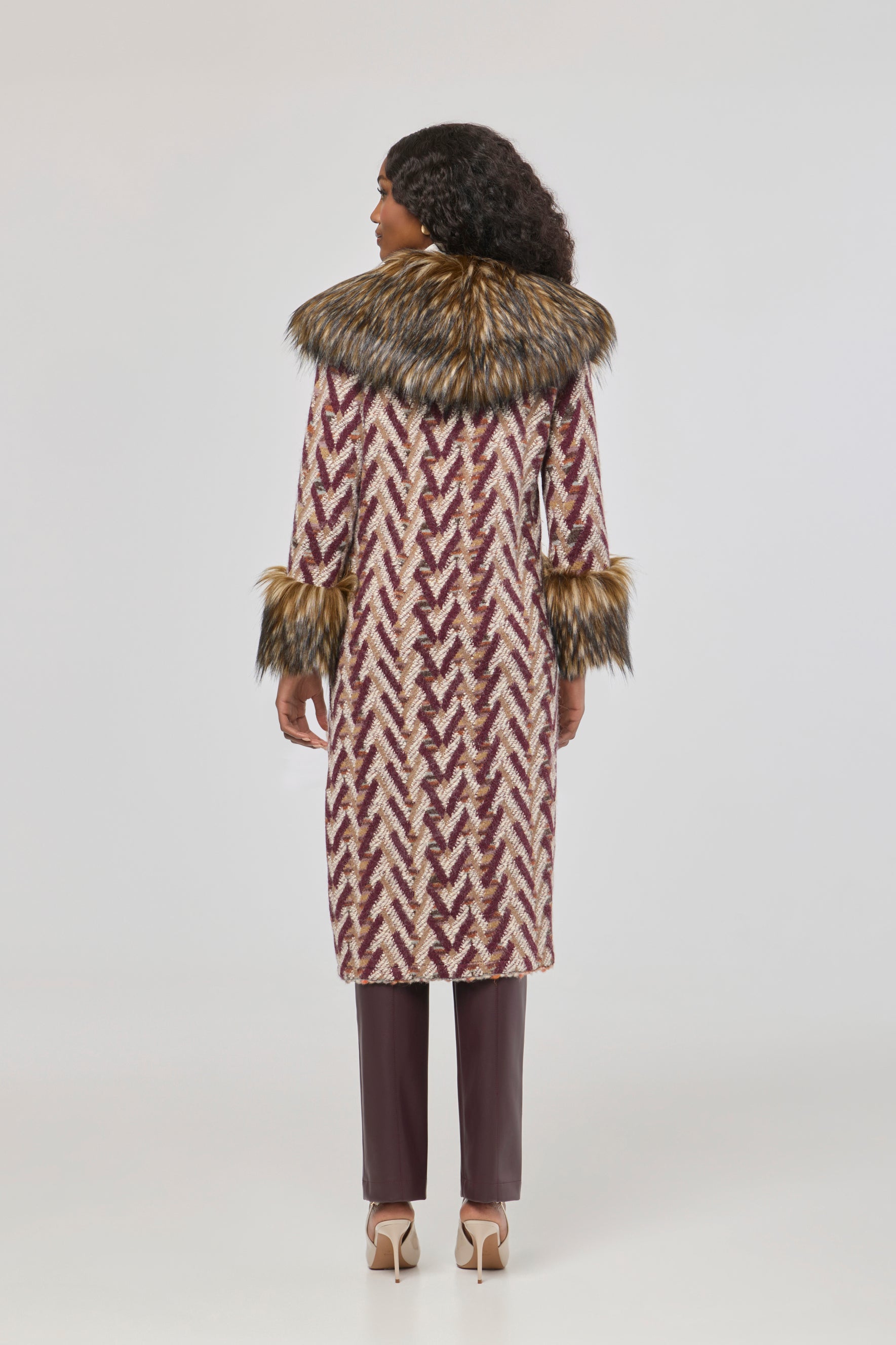 Flavia Short Knit Coat with Faux Fur - Limited Edition