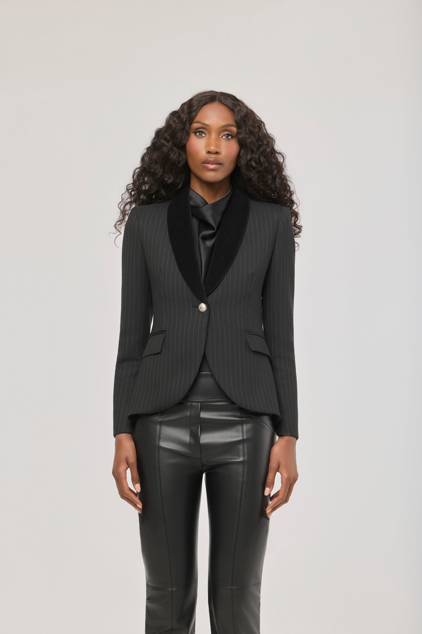 The Gardens Pinstripe Blazer with Jewel Embroidery - Limited Edition