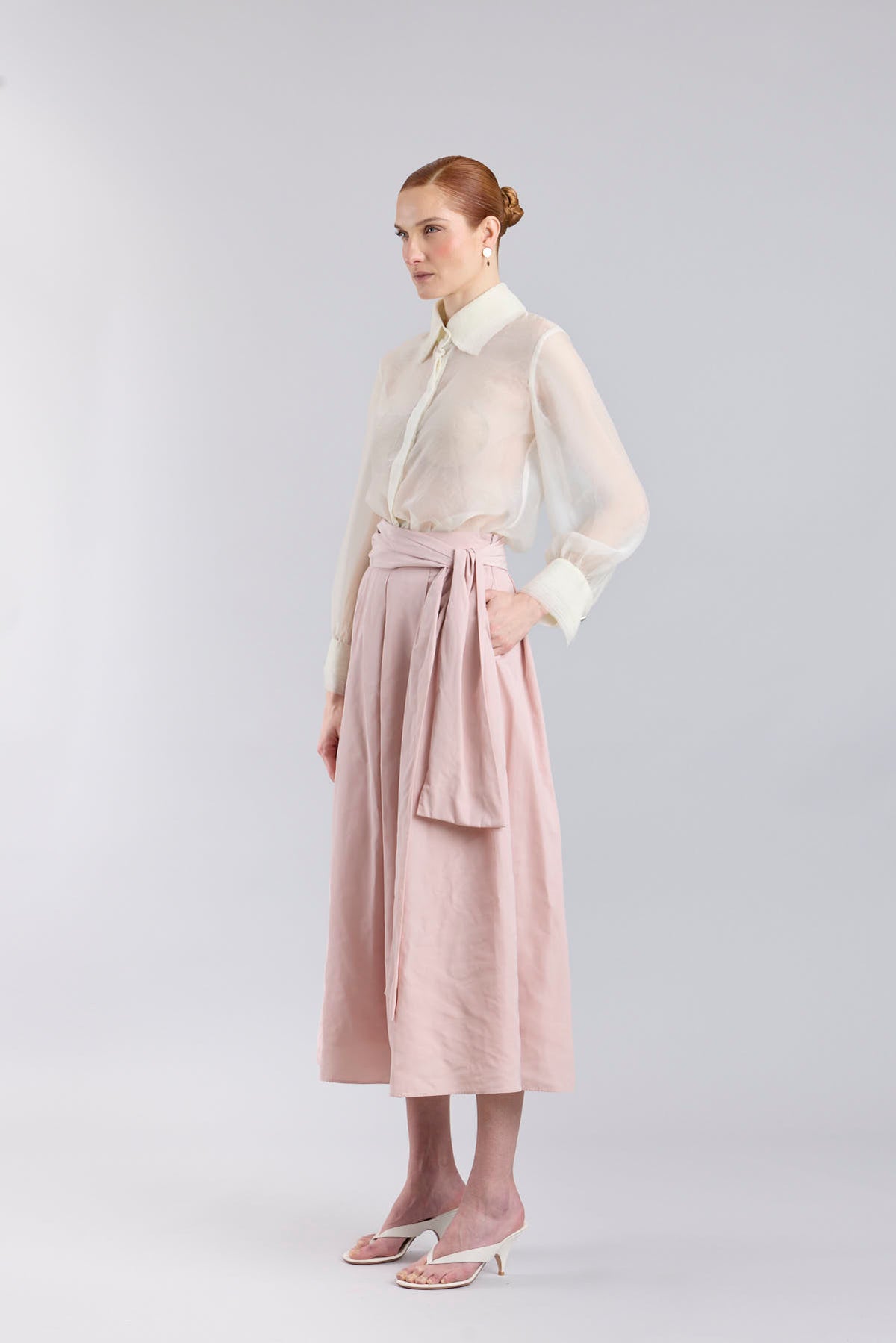 Pink Structured Midi Skirt - Limited Edition