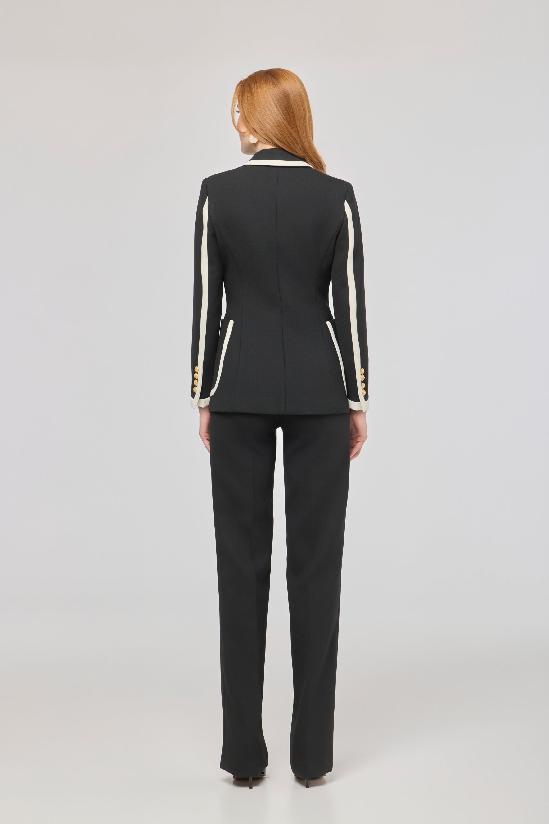 Laurent Black Blazer with Contrast Piping - Limited Edition