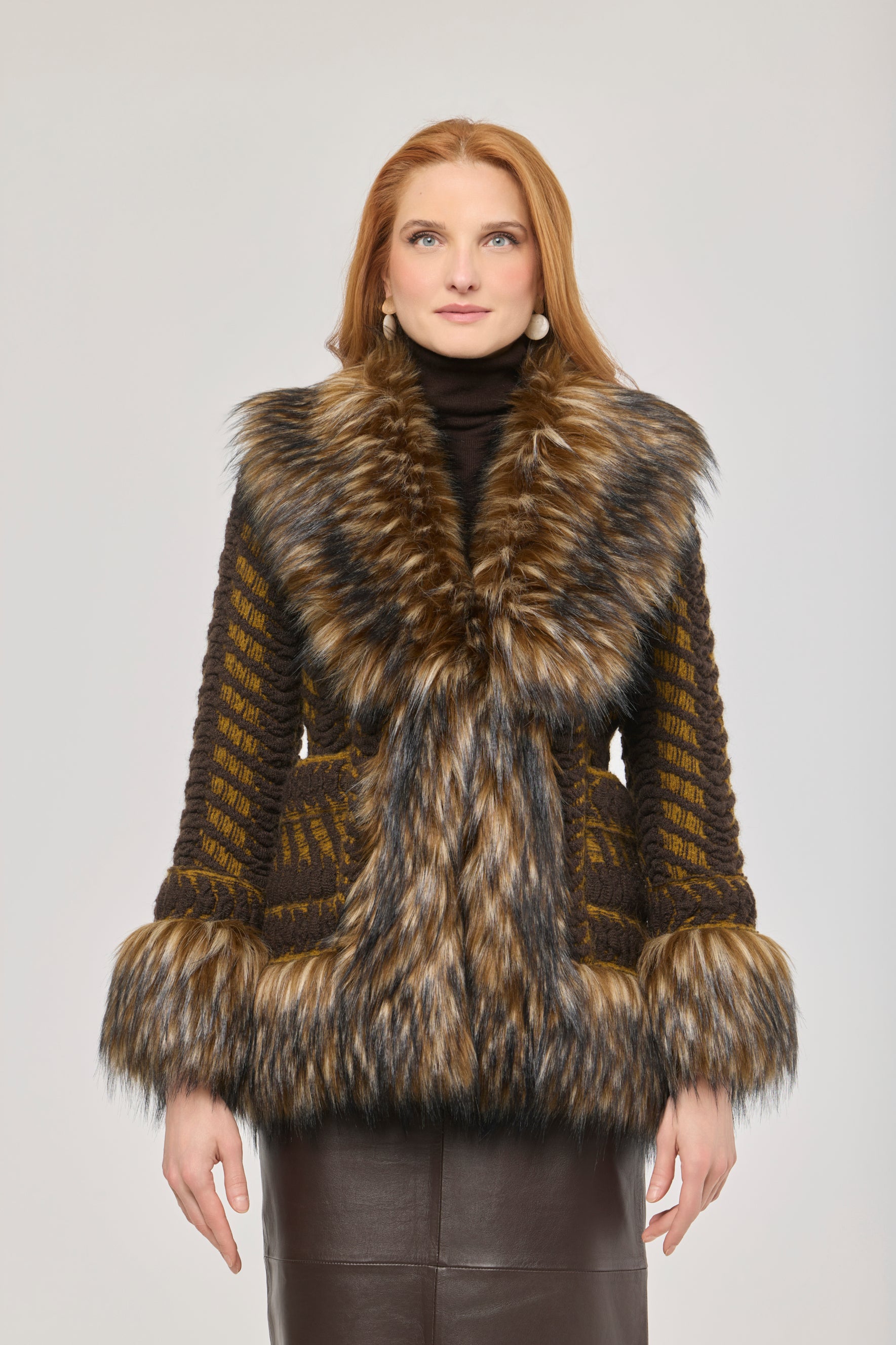 Leonore Short Knit Coat with Faux Fur - Limited Edition