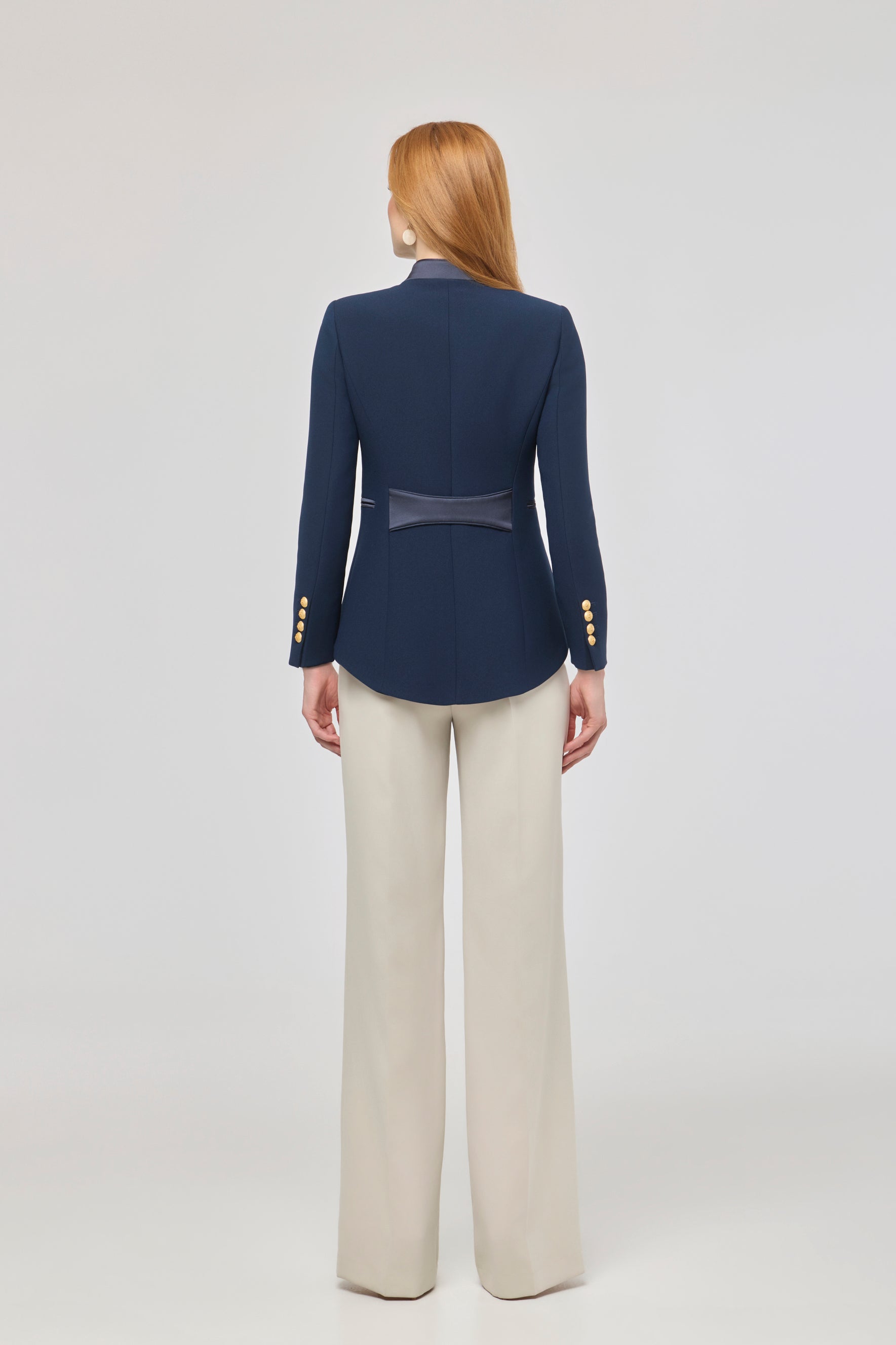 Renata Love Gold Navy Blue Embroidered Blazer - Limited Edition