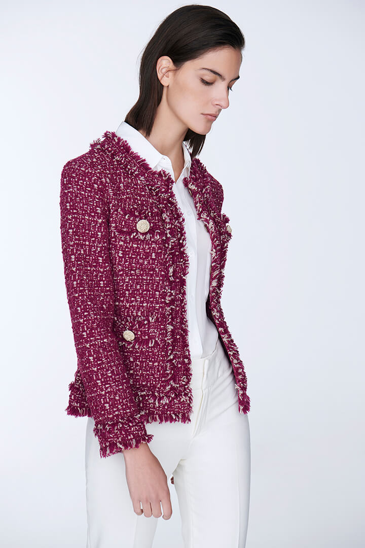 CHOUPETTE MERLOT WOOL TWEED JACKET