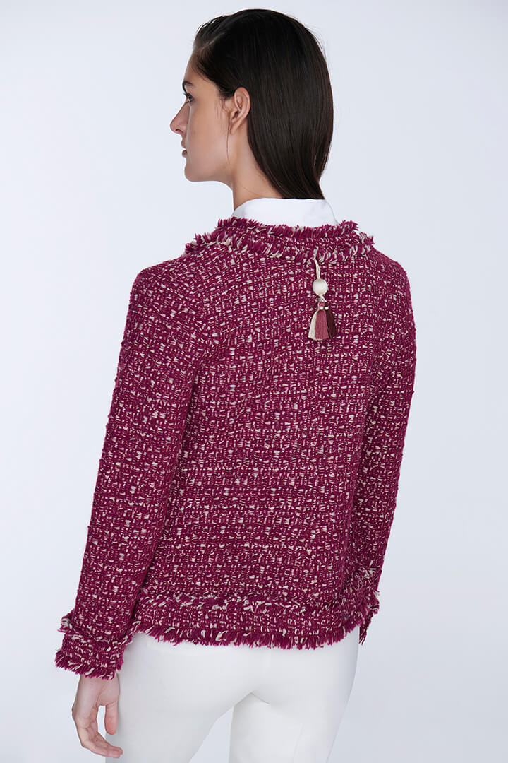 CHOUPETTE MERLOT WOOL TWEED JACKET