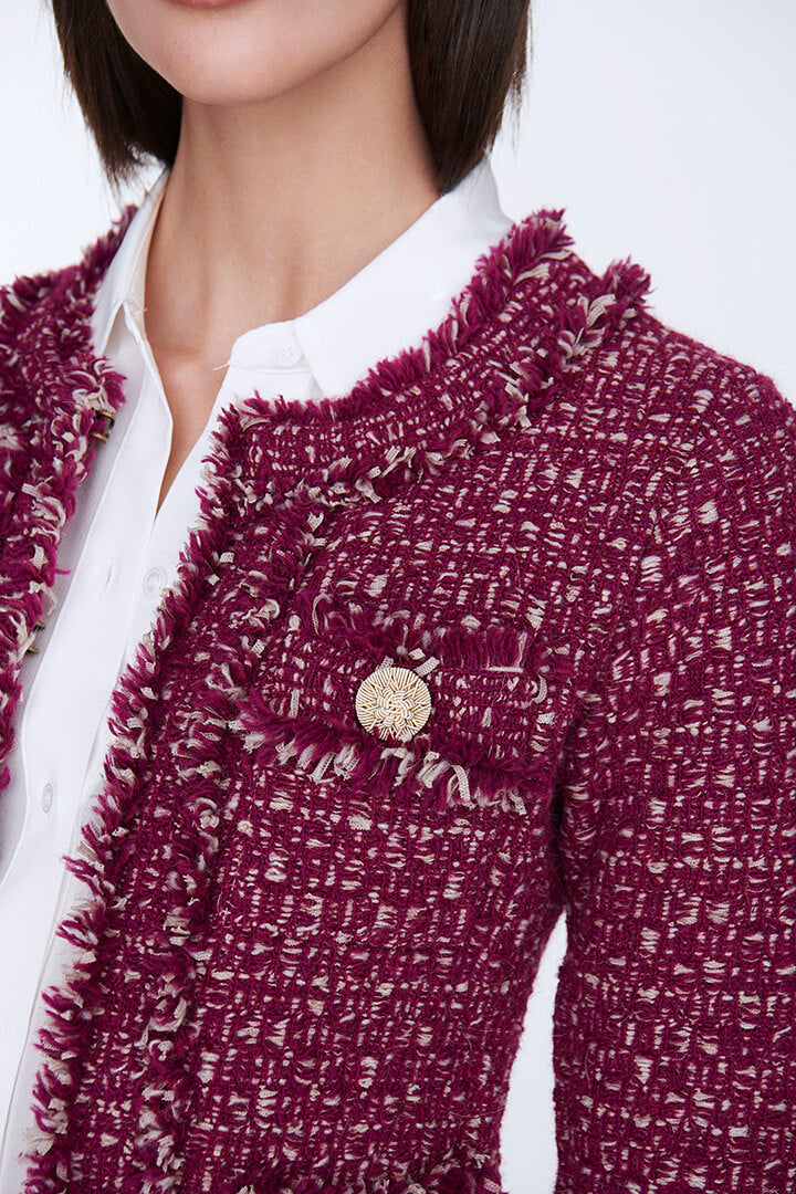 CHOUPETTE MERLOT WOOL TWEED JACKET