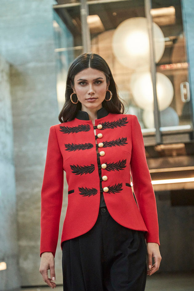 BLAZER MILITAR RENATA BLACK ROJO