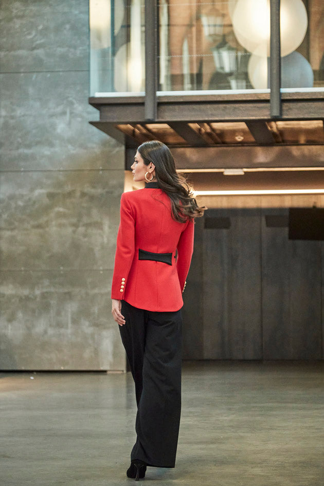 BLAZER MILITAR RENATA BLACK ROJO