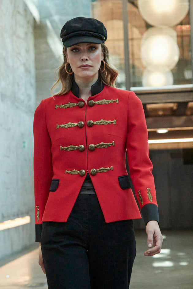 NUVOLA RED MILITARY BLAZER