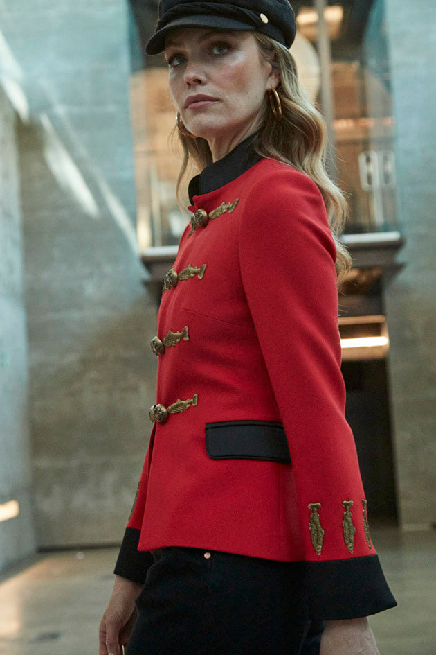 NUVOLA RED MILITARY BLAZER