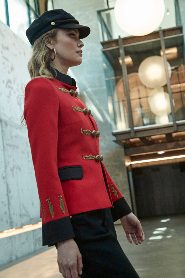 NUVOLA RED MILITARY BLAZER