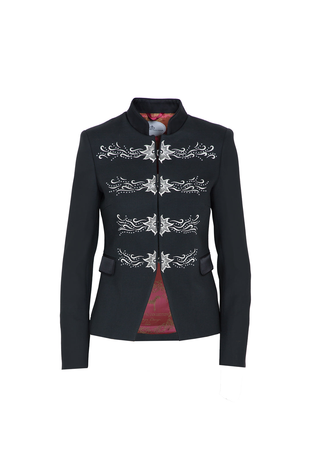 FIORELLA BLACK BLAZER WITH SILVER EMBROIDERY