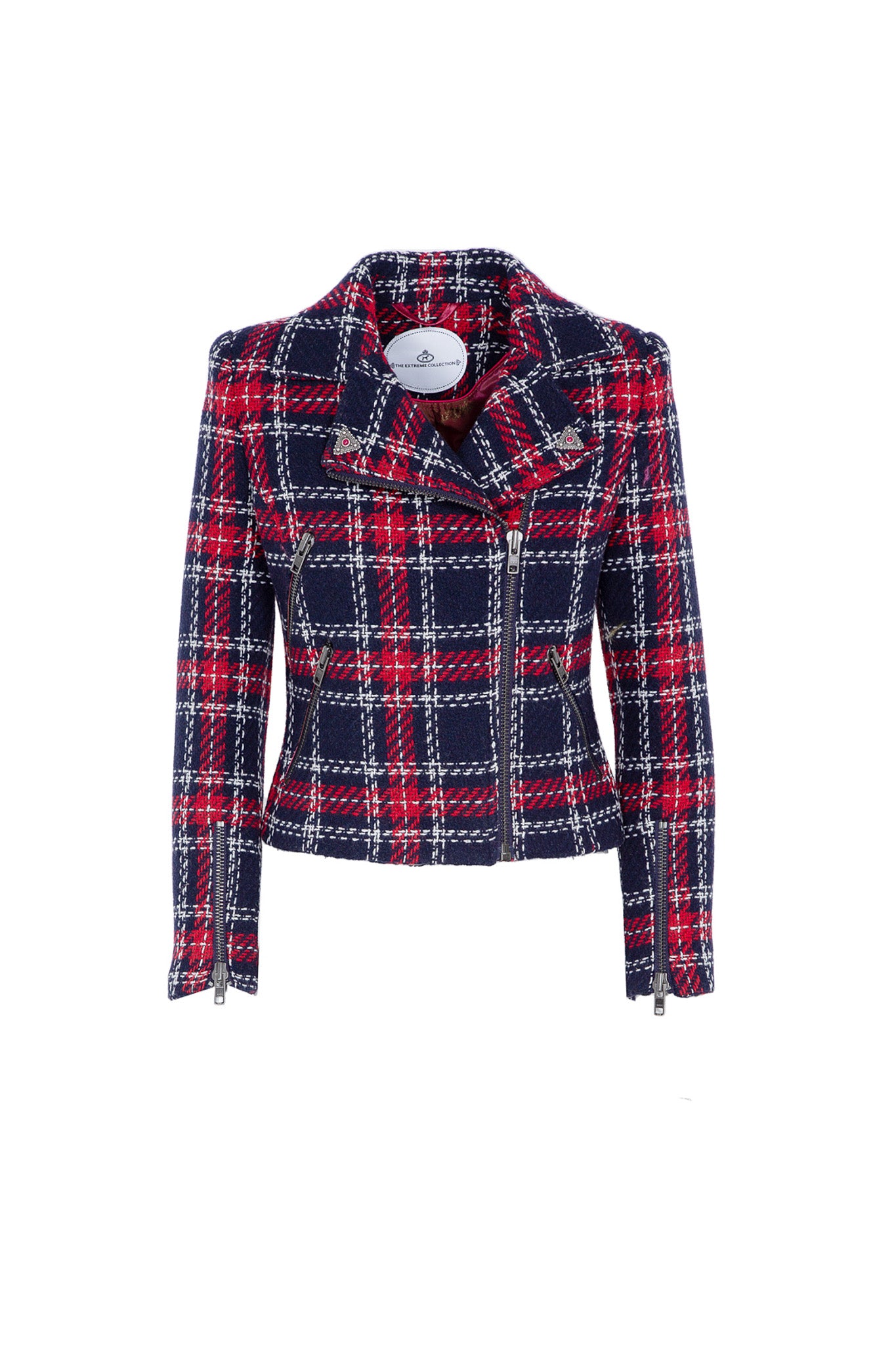 SHORT PERFECT STYLE CHECKED JACKET