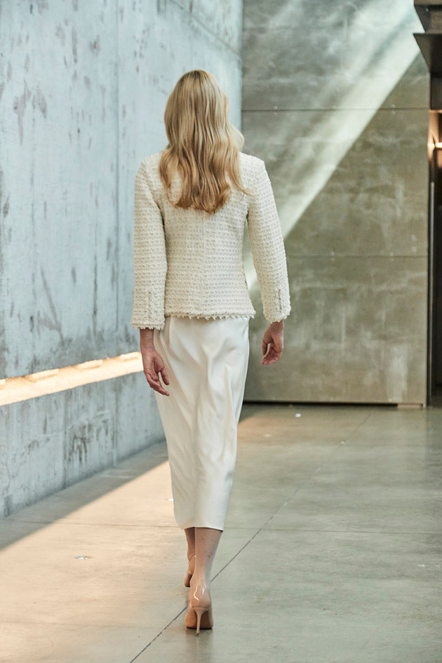 ZOE CREAM TWEED JACKET WITH BOWS