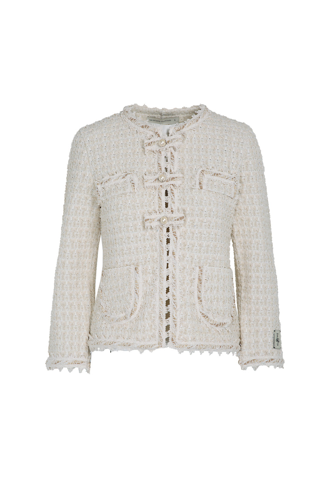 ZOE CREAM TWEED JACKET WITH BOWS