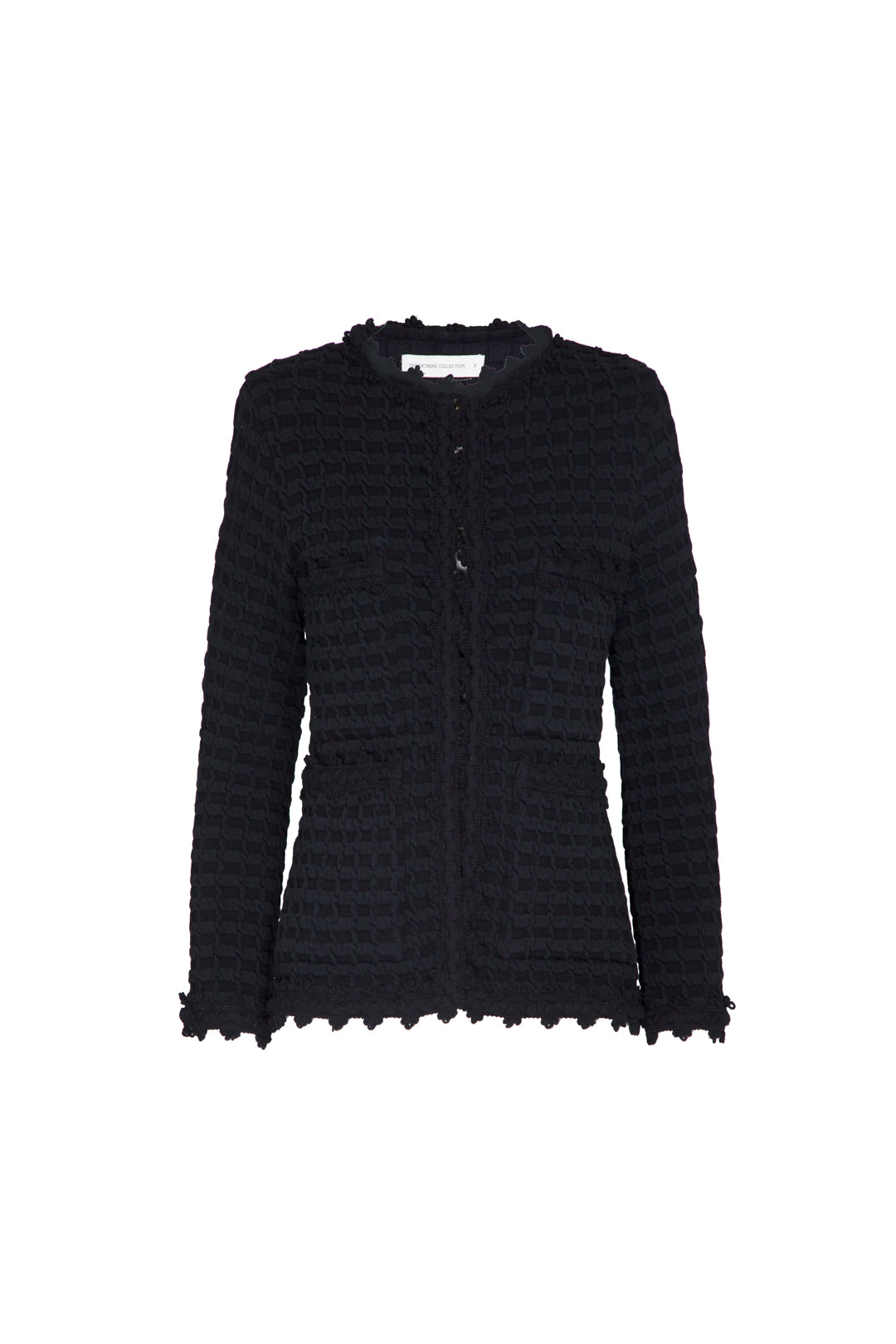 ZOE BLACK TWEED JACKET WITH BOWS