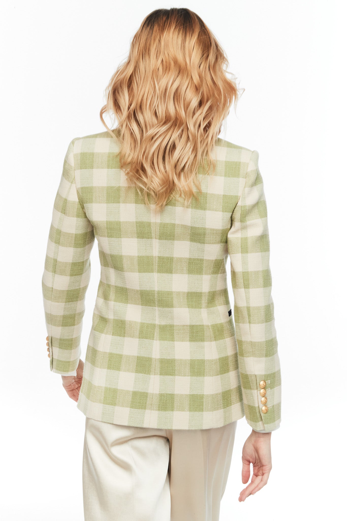 BERRY CHECKED TUXEDO BLAZER