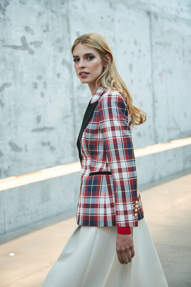ANABEL CHECKED TUXEDO BLAZER