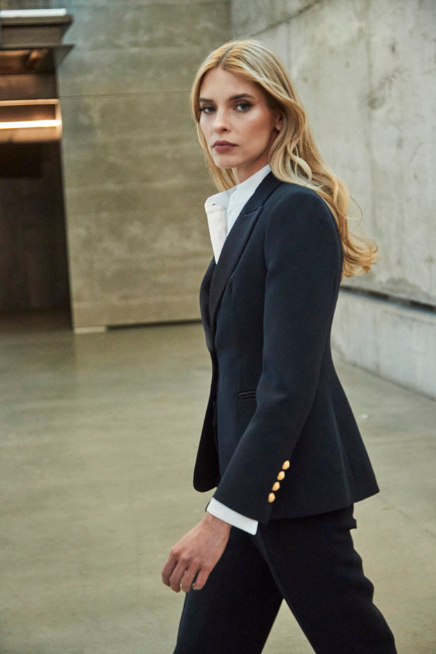 CARLOTTA BLAZER WITH SATIN LAPEL