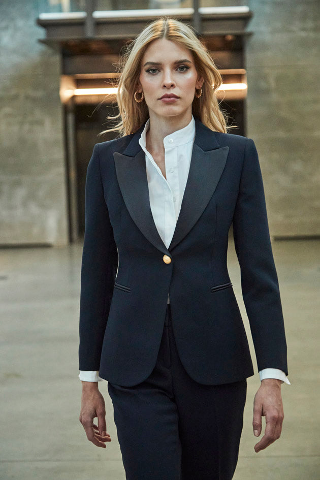 CARLOTTA BLAZER WITH SATIN LAPEL