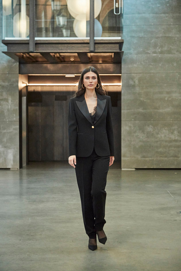 CARLOTTA BLAZER WITH SATIN LAPEL