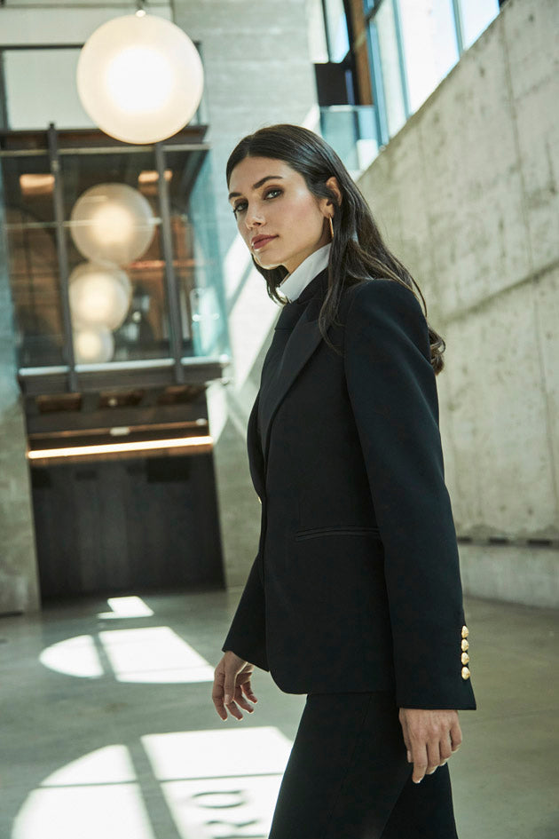 CARLOTTA BLAZER WITH SATIN LAPEL