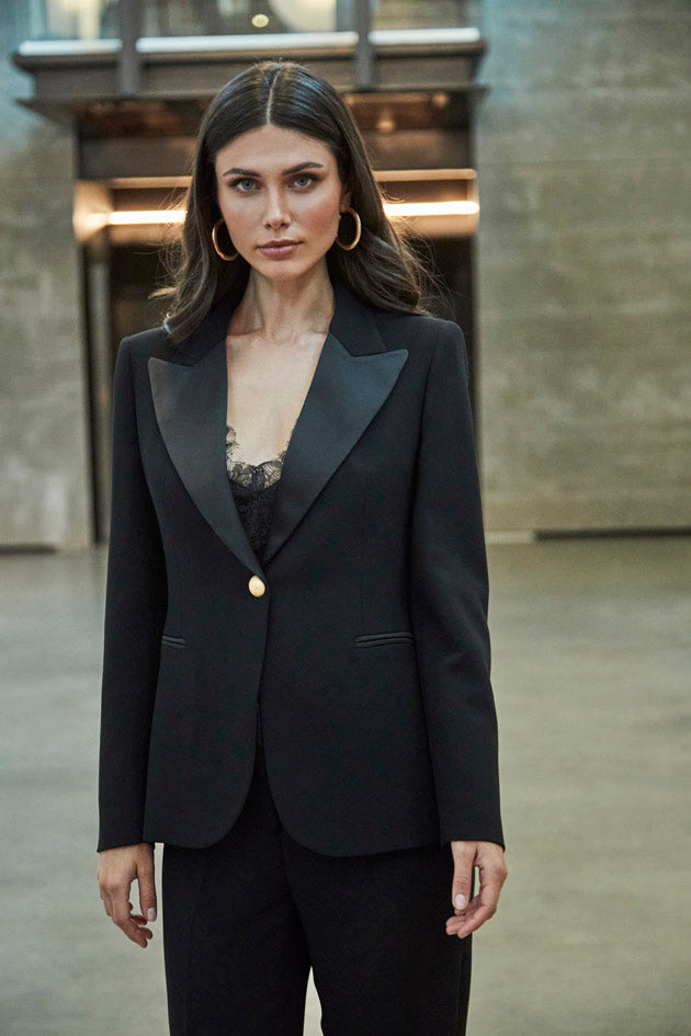 CARLOTTA BLAZER WITH SATIN LAPEL
