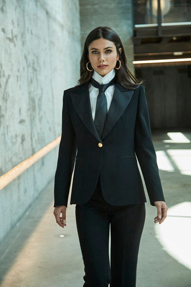 CARLOTTA BLAZER WITH SATIN LAPEL