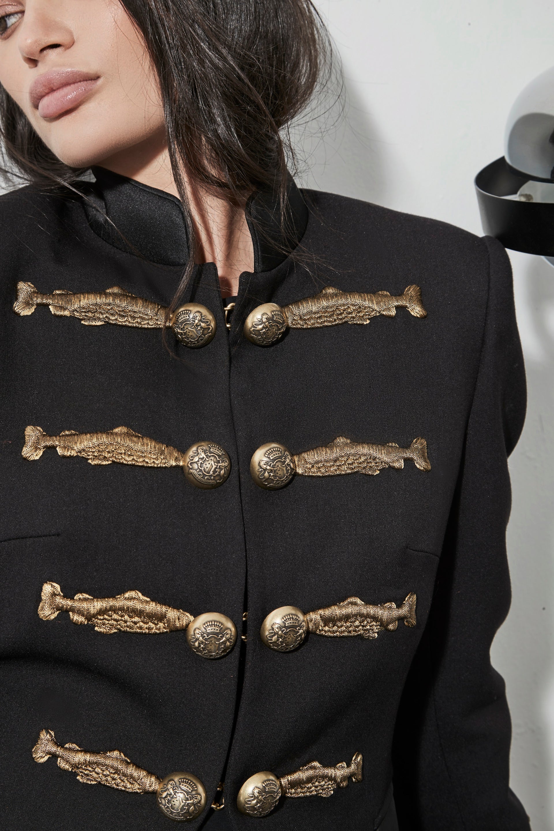 NUVOLA BLACK MILITARY BLAZER