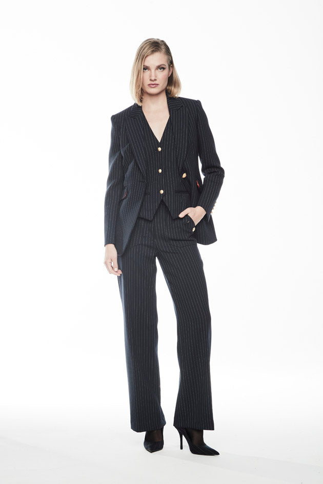 PARIS NAVY PINSTRIPE BLAZER