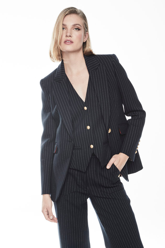 PARIS NAVY PINSTRIPE BLAZER