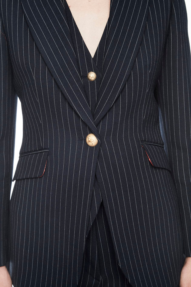 PARIS NAVY PINSTRIPE BLAZER