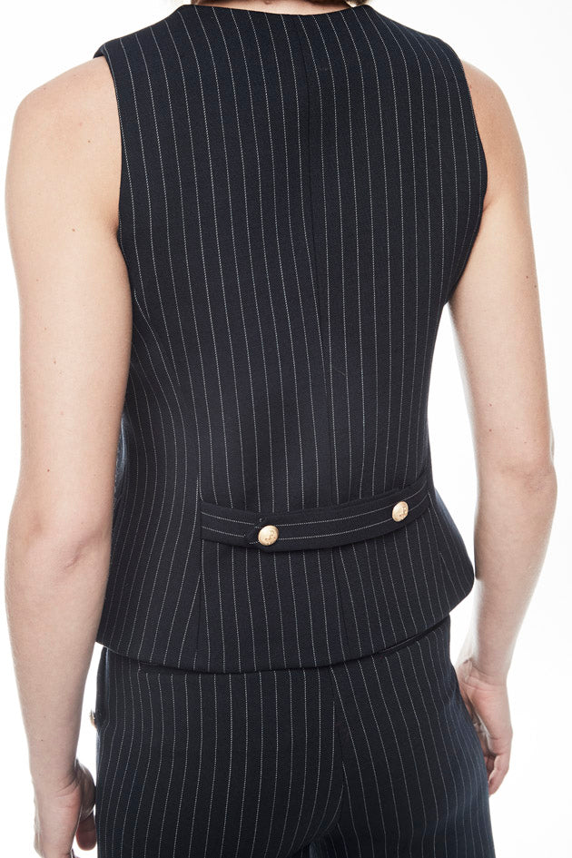 ATELIER NAVY PINSTRIPE VEST