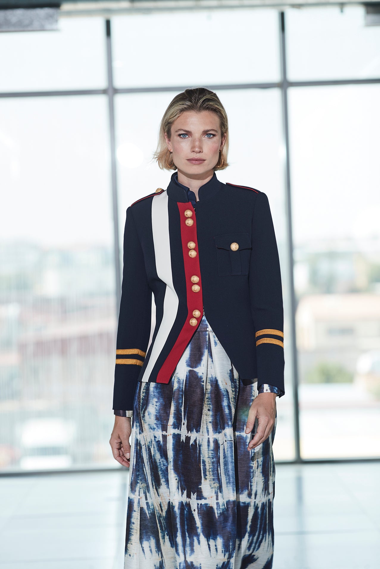CLAUDIA LONDON NAVY MILITARY BLAZER