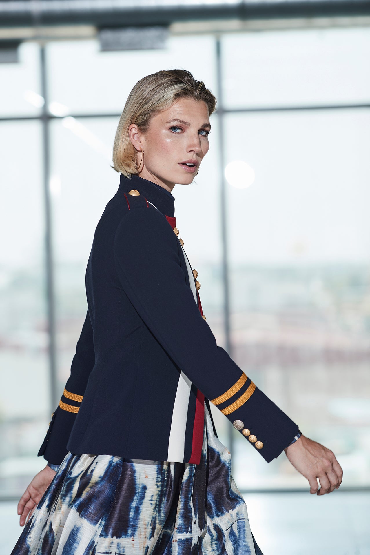 CLAUDIA LONDON NAVY MILITARY BLAZER