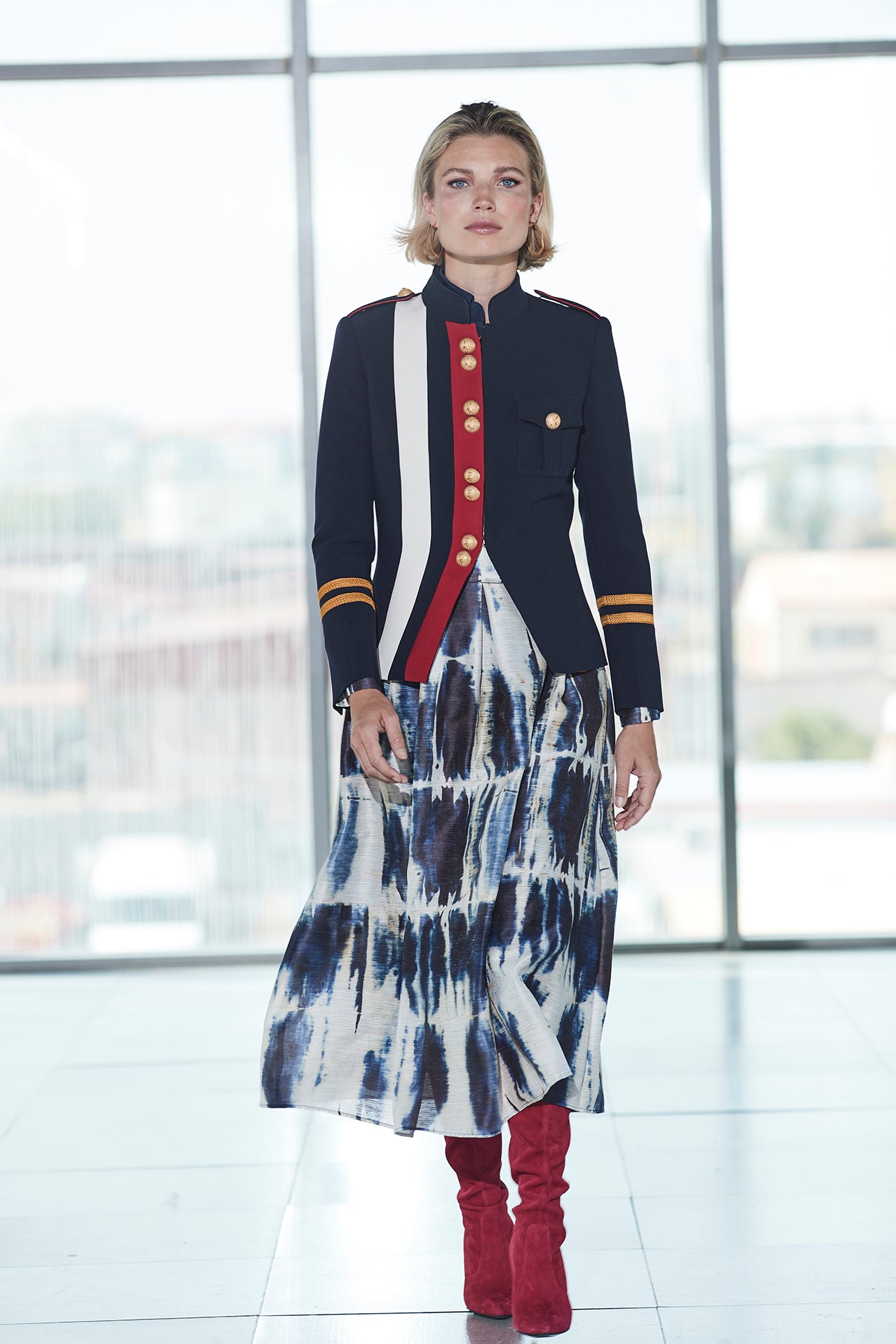 CLAUDIA LONDON NAVY MILITARY BLAZER
