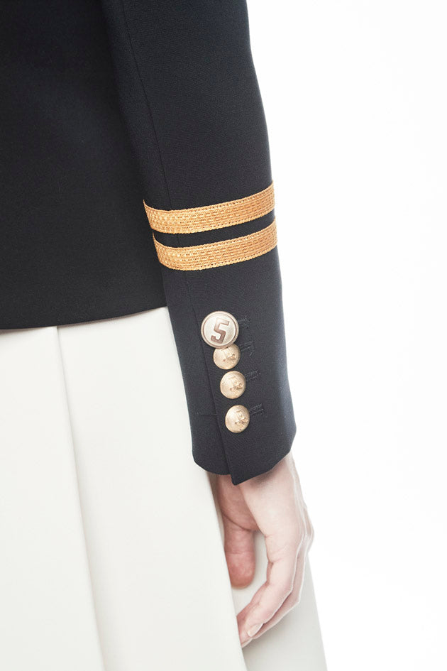 CLAUDIA LONDON NAVY MILITARY BLAZER