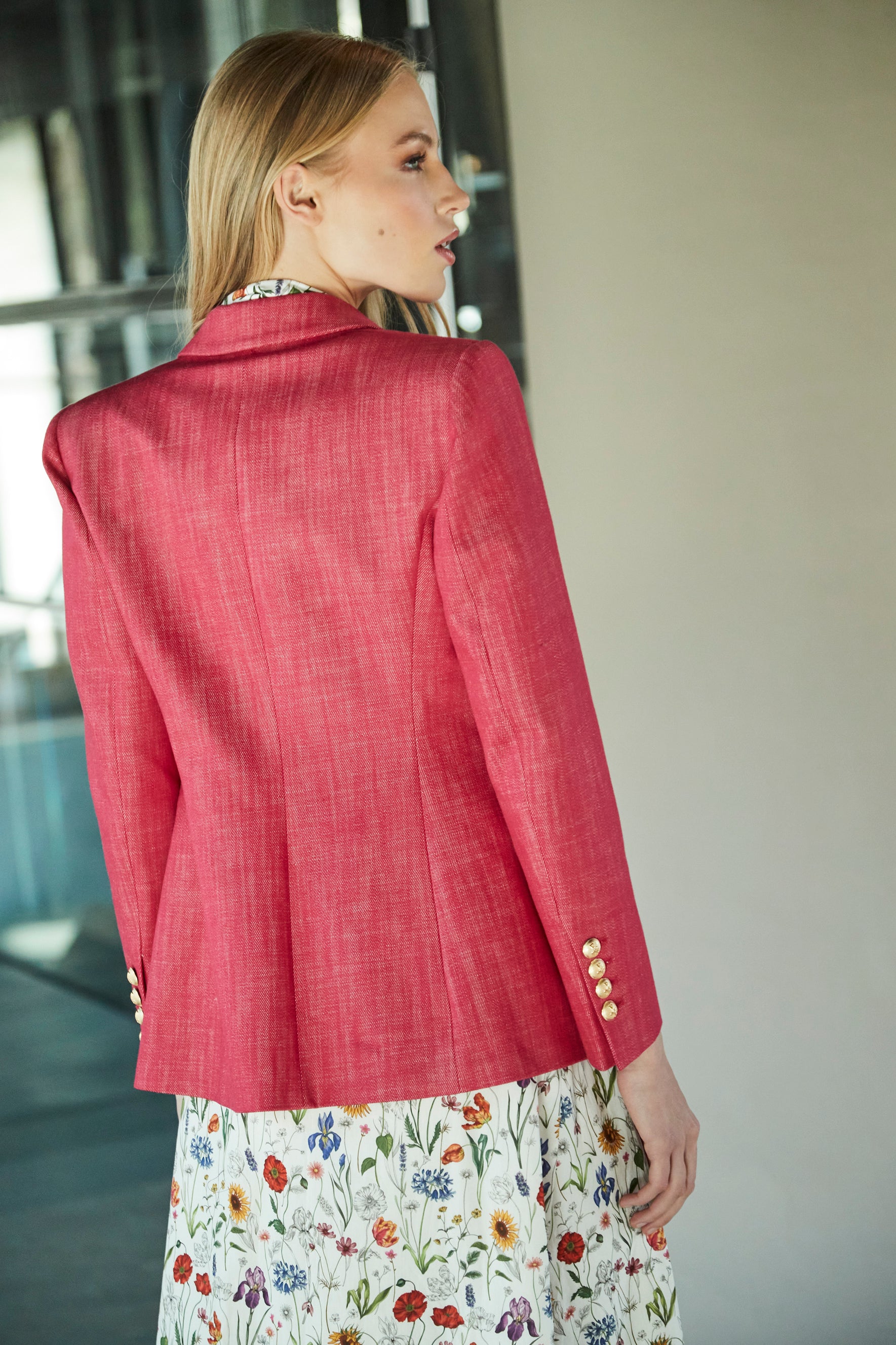 SAVINA SATIN LAPEL BLAZER