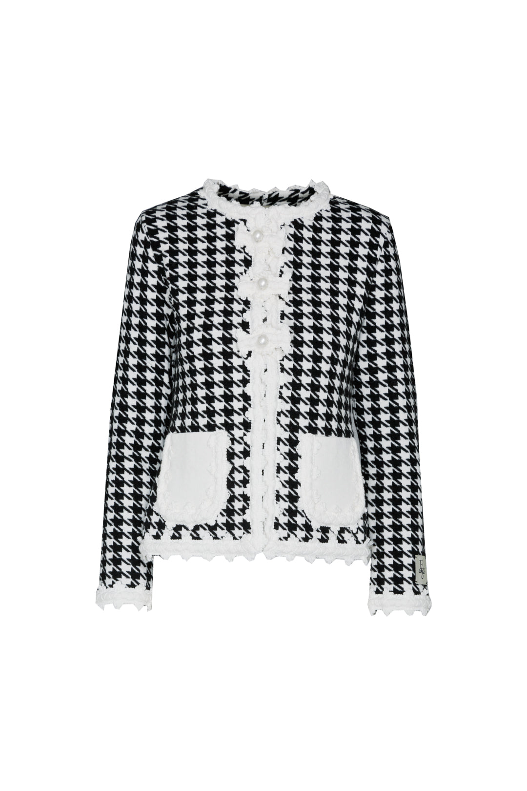 GENEVA SHORT CREAM HOUNDSTOOTH JACKET