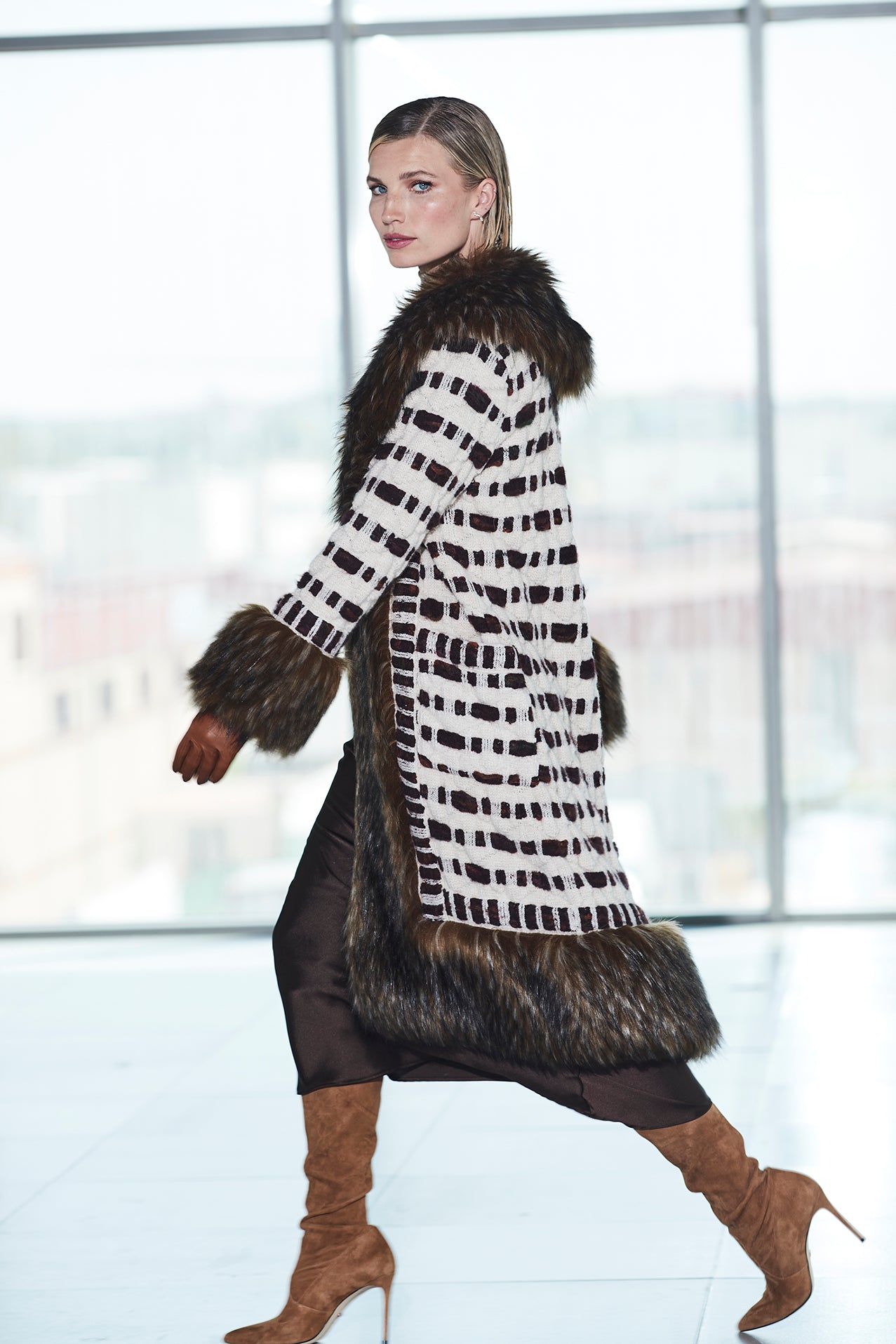 CLAIRE LONG OFF-WHITE ALPACA COAT