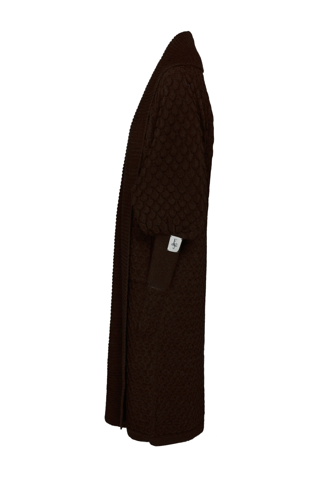 GENEVIEVE LONG BROWN CARDIGAN