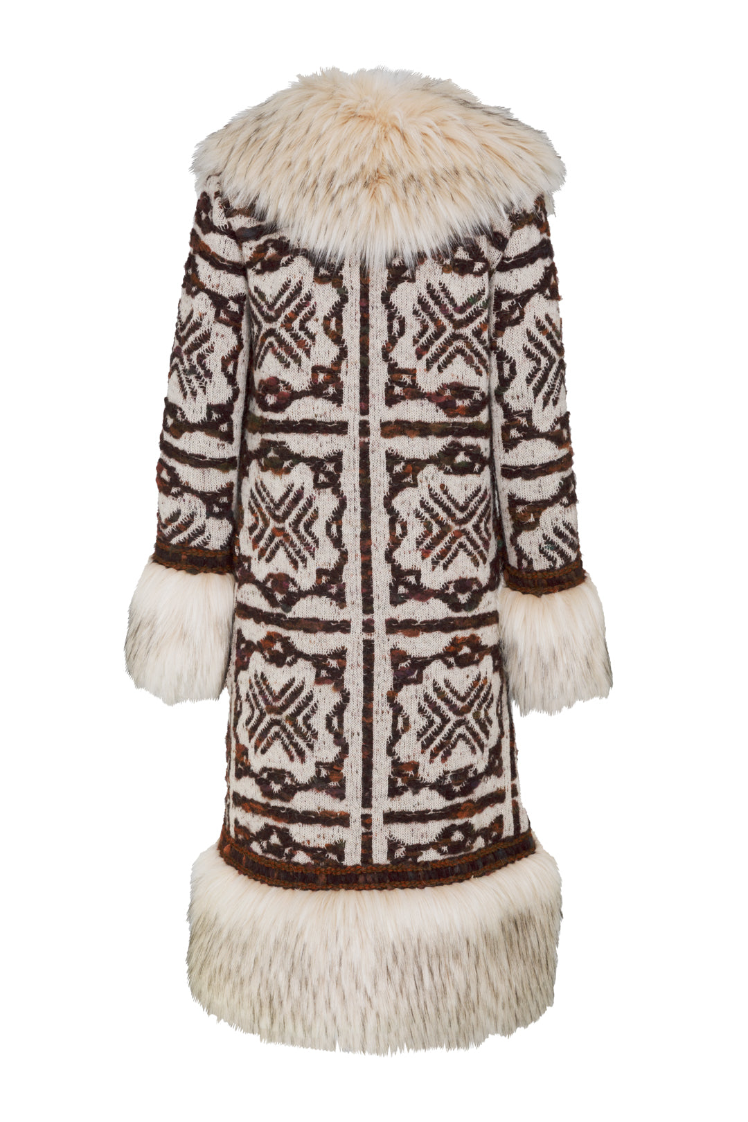 SEBASTIEN LONG BEIGE JACQUARD COAT