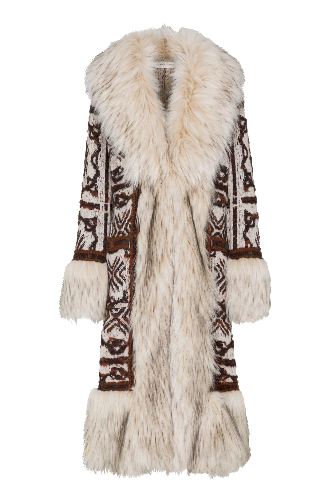 SEBASTIEN LONG BEIGE JACQUARD COAT